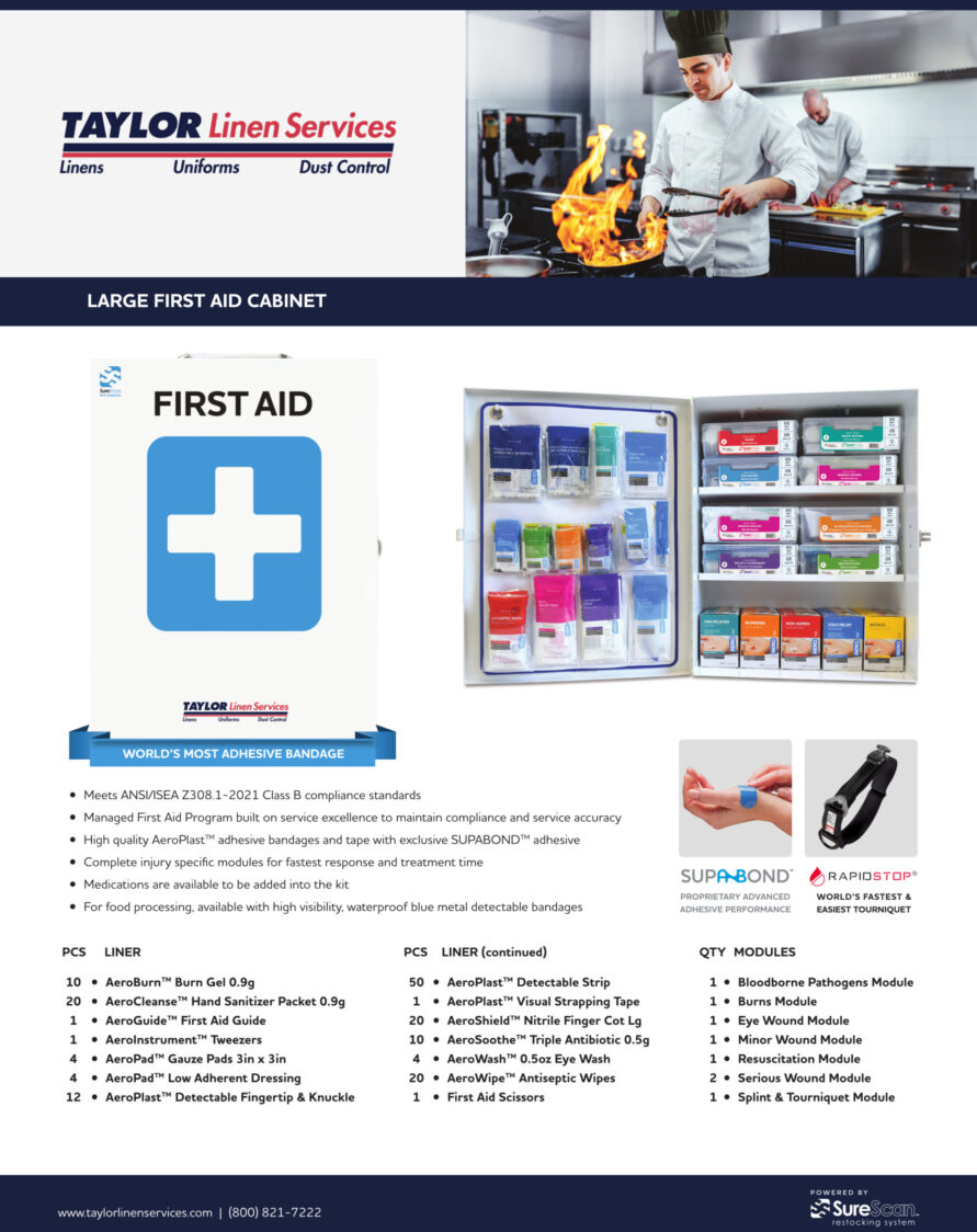 First Aid Cabinet - Taylor Linen Services